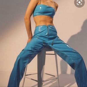 Iamgia blue crop top leather